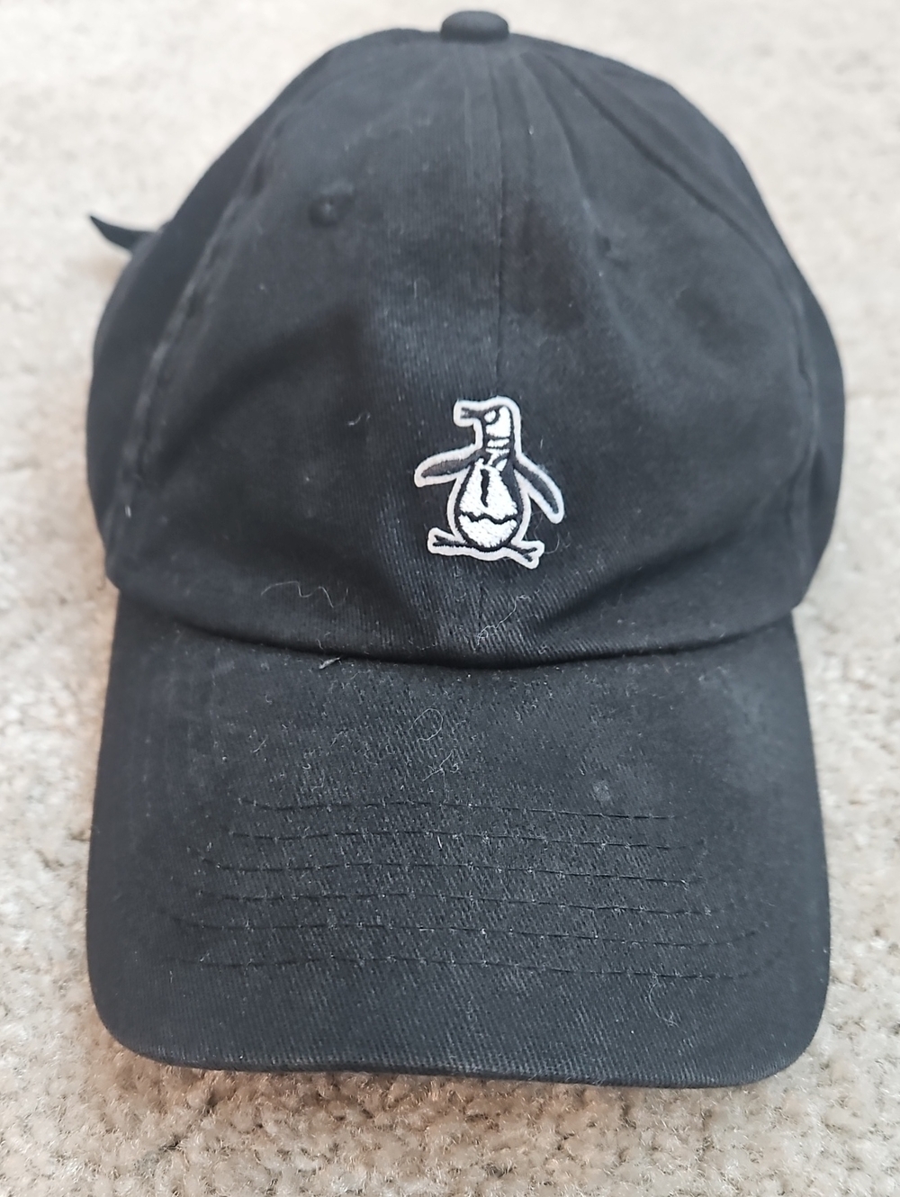 Original Penguin Black Cap with White Penguin Logo